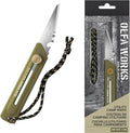 OLFA WORKS OW-UCK-1/SB Camp Knife High Carbon Stainless Steel Blade - Multipurpose Outdoor Knife Great for Camping Activities - Brass Wheel Lock Replacement Blade: OWB-UCB-1 (Olive)