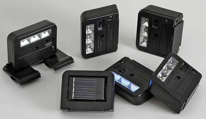 Solar Deck Lights – Outdoor LED Stairway &amp Alarm Sign Mini Spotlights Weather‑Resistant Set of 6