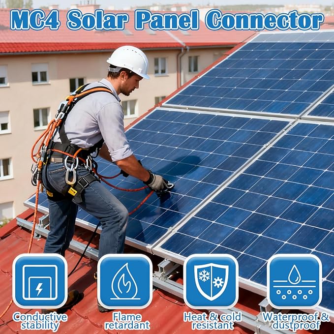 100PCS Solar Panel Connector IP67 1000V 30A Waterproof Connector Male Female with 2 Spanners 50 Pairs Multi-Contact Solar Connectors