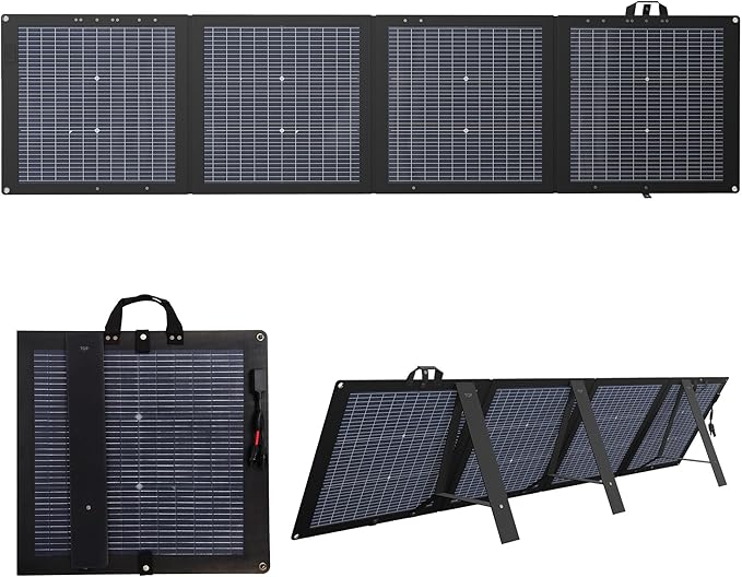 Solar Panels 220W Bifacial Portable 25% High-Efficiency N-Type HJT Solar Cell Outdoor Charger with Adjustable Kickstand for RV Camping Van and Off-Grid