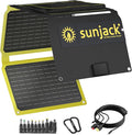 SunJack – 40 Watt Foldable Solar Panel ETFE Waterproof Portable Solar Panel with Kickstands USB-C PD30W USB-A QC3.0 DC Output Solar Panels for Camping Hiking Emergency Power
