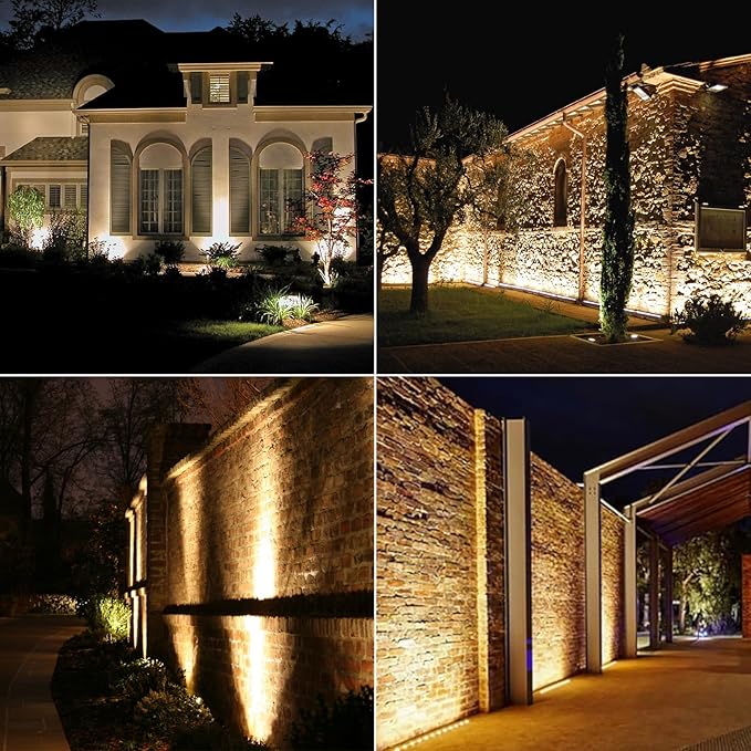 Warm White Wall Washer Light 17 Inch 2 Pack 3000K Patio Flood Light 48W IP66 Outdoor Bar Light for Landscape Church Yard Garden Building