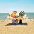 ALAZA Cute Rooster and Chicken Beach Tent Sun Shelter Portable Canopy Sunshade for Outdoor Camping Picnics Backyard Fun 10x9 ft