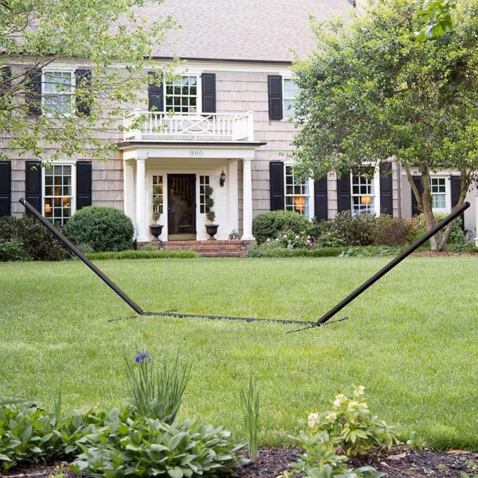 Hatteras Hammocks 15 ft. Tri-Beam Steel Hammock Stand with Right Connection Design and Cape Shield Powder Coating 600 LB Weight Capacity Handcrafted in The USA - Bronze