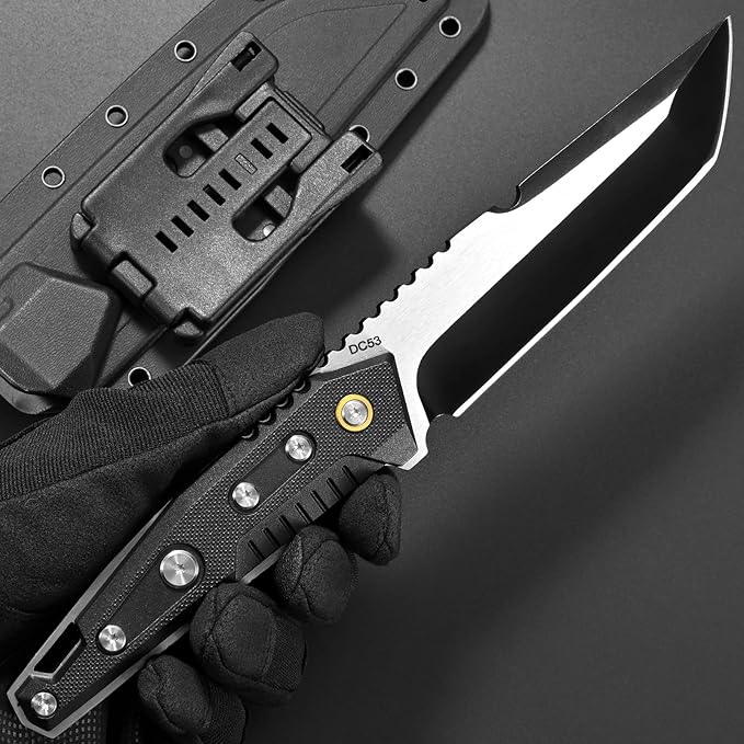 Gtkii GTK35 Fixed Blade Knife DC53 Steel Tanto Blade Full Tang Nylon Fiberglass Handle Compact EDC Fix Knifes for Outdoor Camping Adventure Survival