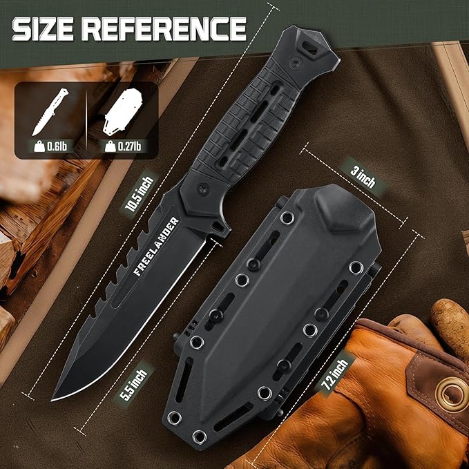 Freelander Outdoor Knife Bundle with Tactical Axe 2 Pack
