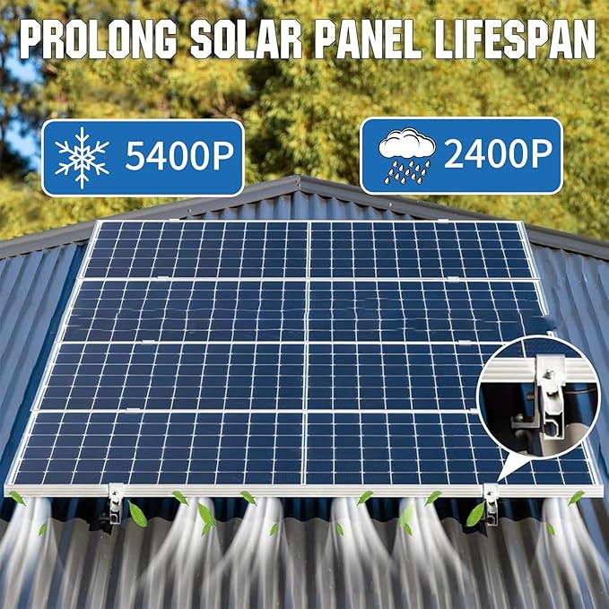 L Foot Solar Mount Aluminum Alloy Photovoltaic Panel Mounting Bracket Photovoltaic Mount for Roof PV System Waterproof &amp Weather ProofStrong Load (10PCS)
