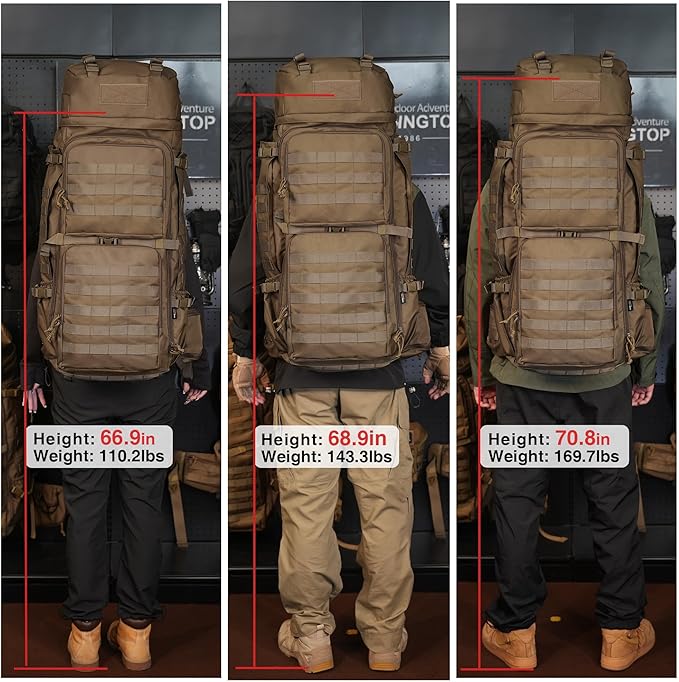 Mardingtop 75L Military Internal Frame Backpack for Men Cordura Tactical Backpack with Recco for SnowboardingHikingCamping