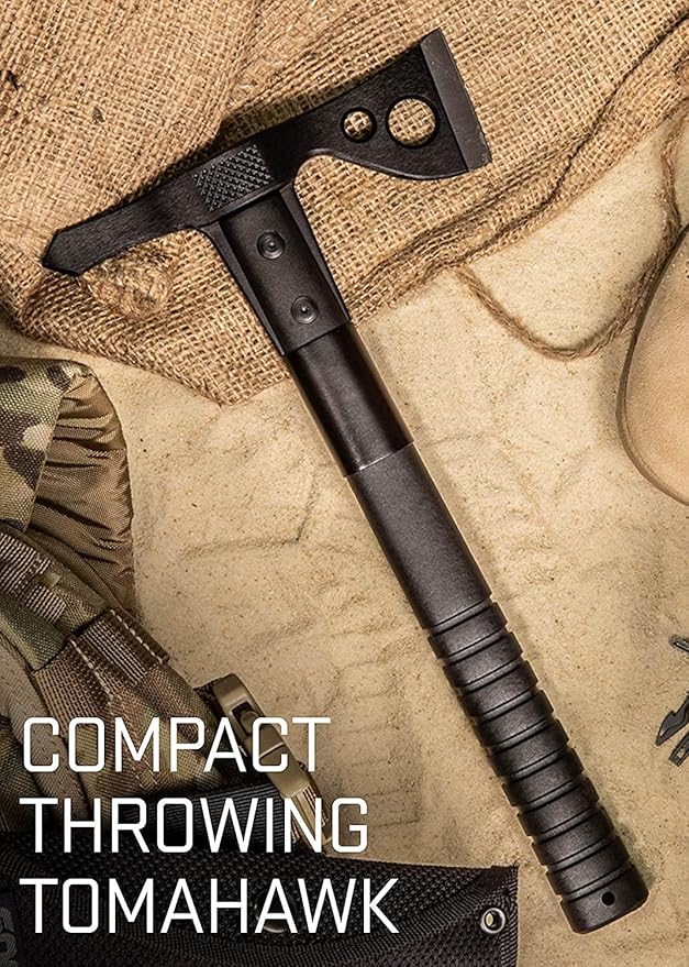 SOG FastHawk- Lighter Faster Agile Throwing Hatchet Versatile Survival Tactical Axe for Competition Throwing and Camping Hunting and Packing-Black (F06TN-CP)
