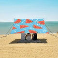ALAZA Red Watermelon on Blue Pattern Beach Tent Sun Shelter Portable Canopy Sunshade for Outdoor Camping Picnics Backyard Fun 10x9 ft