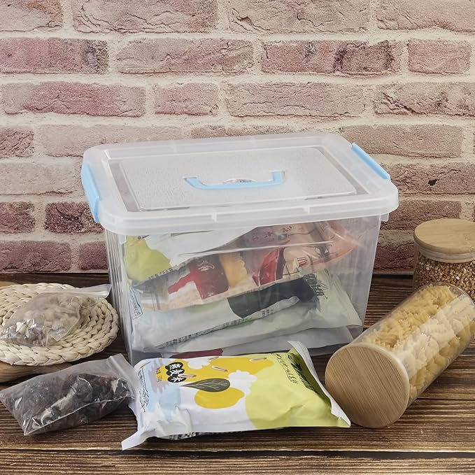 12 Quart Plastic Bin with Handles Clear Latching Storage Box 1 Pack