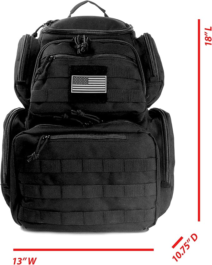 Tactical Shooting Range Backpack for Pistols HandgunsHeavy Duty Quality Gun Carrier Range Bag