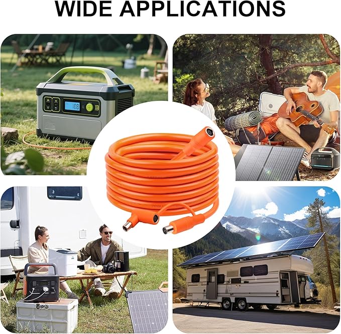 20FT 14AWG DC7909 Solar Panel Extension Cable Compatible with Jackery Solar GeneratorSolar Charging Cord Female to Male with DC8020 Power Adapter Suit for Gz YetiAnker Jackery Portable Power Station