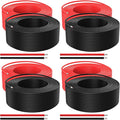 Bateria Power 4 Pairs Solar Panel Wire 50Ft Black and 50Ft Red Kit Solar Extension Cable 10AWG (6mm²) Tinned Copper Wire for Outdoor Automotive RV Boat Marine Solar Panel (Black+Red)
