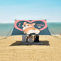 ALAZA Cute Corgi Pink Heart Beach Tent Sun Shelter Portable Canopy Sunshade for Outdoor Camping Picnics Backyard Fun 10x9 ft
