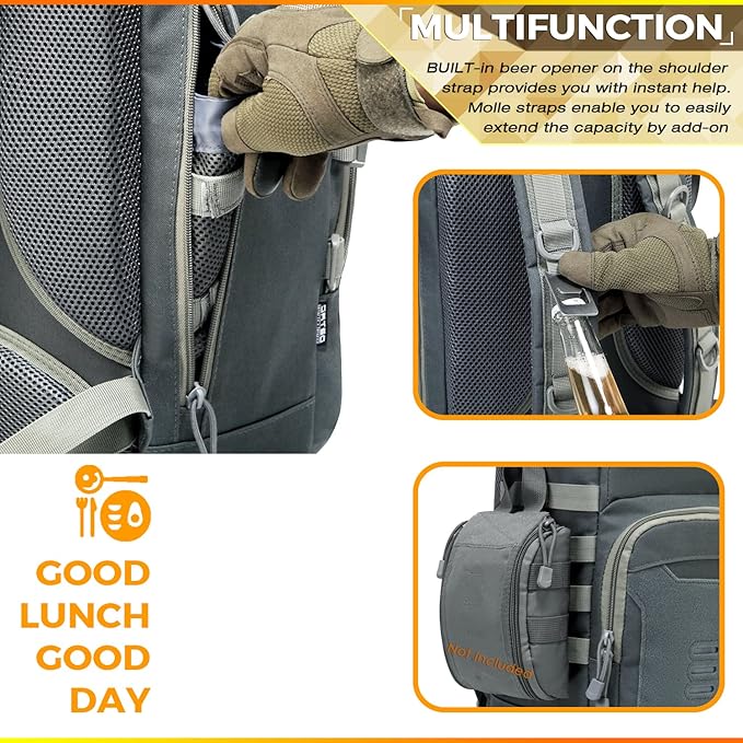 Tactical Range Bag Middle Size + Tactical Lunch Backpack (Grey)