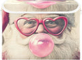 Storage Cube with Lid Funny Santa Print 16.5×12.6×11.8 IN Collapsible Large Capacity Foldable Storage Basket Bin Organizer