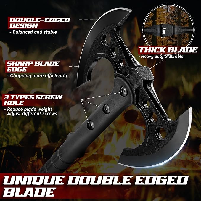 Freelander Professional Throwing Axe Set – 2-Pack 16 Throwing Hatchet Set with Sheaths and Ergonomic Handles for Competition and Recreation Gift for Men