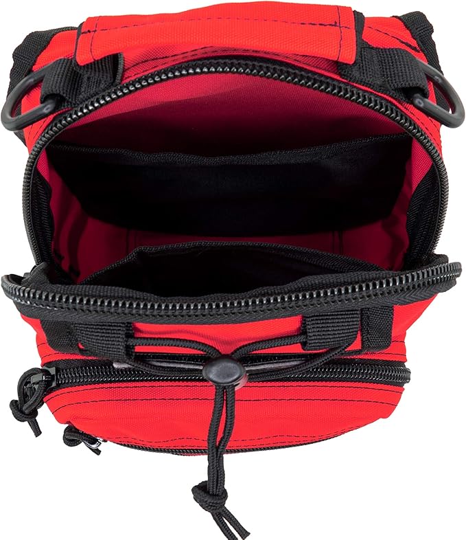 LINE2design First Aid Sling Backpack - Tactical EMS &amp Outdoor Rescue Bag - Red