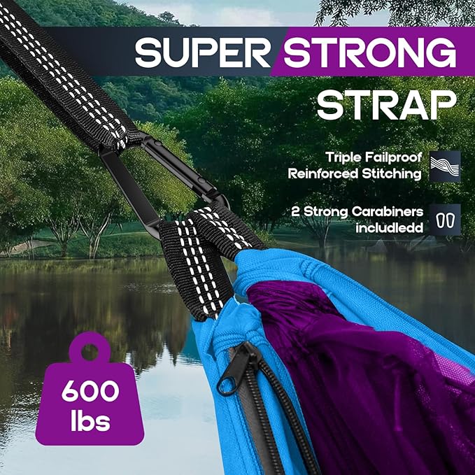 Camping Hammock Mosquito NetDouble &amp Single Portable Hammocks for Kids Hammocks with 2 Tree StrapsHammock Tent for Travel CampingCamping Accessories for Indoor Outdoor Hiking Backpacking