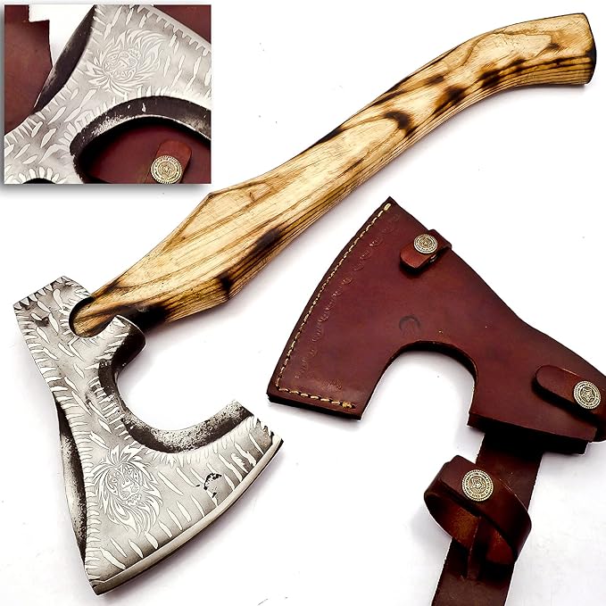 Custom Handmade Stainless Steel Viking Axe with Gorgeous and Solid Wood Handle (Y-07)