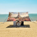 ALAZA Lovely Eiffel Tower Flowers Beach Tent Sun Shelter Portable Canopy Sunshade for Outdoor Camping Picnics Backyard Fun 10x9 ft