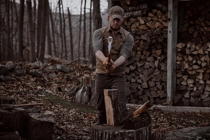1844 Helko Werk Germany Vario Splitting Axe - German Made Midsize Splitter Axe for Splitting Wood and Splitting firewood - Head 4.5 lbs Handle 30 in. (Medium Splitting Axe) #10059
