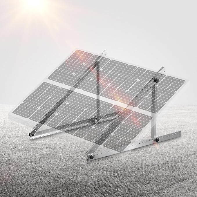 VEVOR 2 Sets Solar Panel Mounting Brackets - 45-Inch 0 to 90 Adjustable Tilt Mounts Support 100-400W Solar Panels Lightweight Aluminum Brackets with Folding Tilt Legs for RV Boat Off-Grid