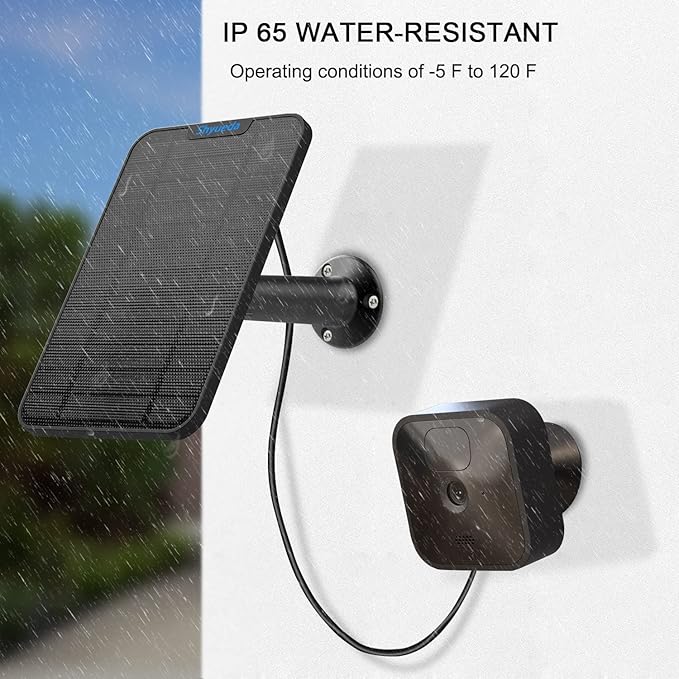 4W Solar Panel Charging Compatible with Blink Outdoor(3rd Gen)/xt xt2 Camera with 13 ft Waterproof Charging Cable IP65 Weatherproof Includes Secure Wall Mount(2-Pack)