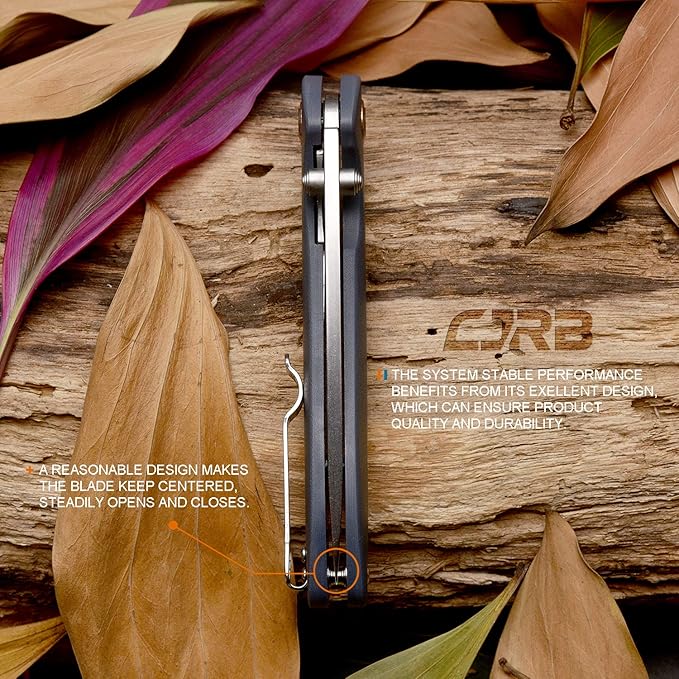 CJRB Folding Knife Feldspar Pocket Knife Stonewash AR-RPM9 Steel Blade G10 Handle EDC Knife Blue Handle-Large(J1912)