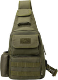 1000D Molle Tactical Shoulder Bag for Men - Military Chest Pack Outdoor Daypack for EDC Hiking &amp Daily Carry (Green)