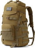 50L Tactical Backpack for Men and Women Water-Resistant Molle Rucksack Large Military Assault Pack for Hiking Hunting Camping Gym &amp Outdoor Survival Khaki