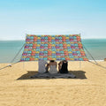 ALAZA Colorful Cartoon Trucks Beach Tent Sun Shelter UPF50+ Protection Beach Shade Canopy w/ 4 Sandbags for Outdoor Camping Fishing Backyard Fun Picnic 10x9 ft
