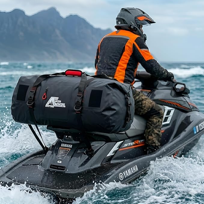 Waterproof Duffel Bag 120L - Marine Grade Dry Bag with Tie Down Straps for Motorcycle Touring Boating Camping | Roll Top Seal