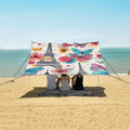 ALAZA Paris Eiffel Tower Colorful Butterfly Beach Tent Sun Shelter Portable Canopy Sunshade for Outdoor Camping Picnics Backyard Fun 10x9 ft