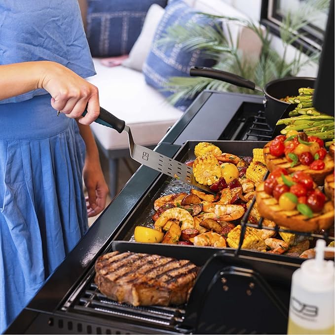 Charbroil Pro Series Amplifire Technology 3-Burner Propane Gas Grill and Griddle Cabinet with Side Burner Black - 463366724