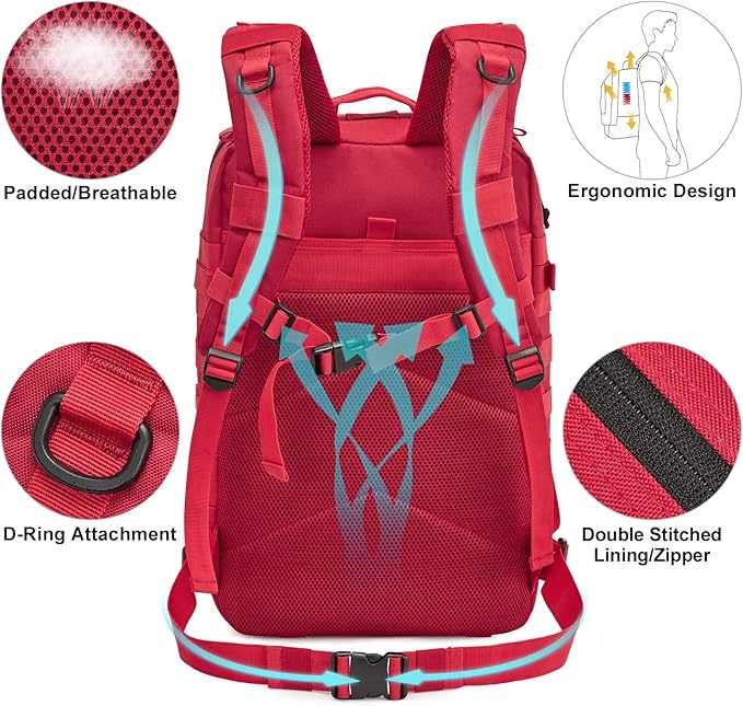 G4Free 45L Military Tactical Backpack 3 Day Assault Survival Molle Pack Bug Out Bag Travel Fishing Backpack Rucksack