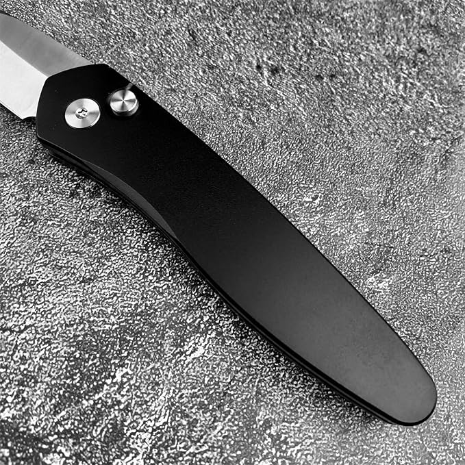 6.89 Inch Manual Open Outdoor Folding Knife D2 Clip Point Blade Black T6-6061 Aviation Aluminum Handle With Pocket Clip Hunting Survival Everyday Carry Knives