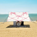 ALAZA Bow Rhombus Plaid Pattern Beach Tent Sun Shelter Portable Canopy Sunshade for Outdoor Camping Picnics Backyard Fun 10x9 ft