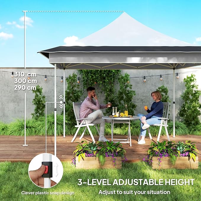 12x12 Heavy-Duty Canopy Pop Up Tent Featuring Breathable Mesh Netting UPF50+ UV Protection Portable Carry Bag Light Gray