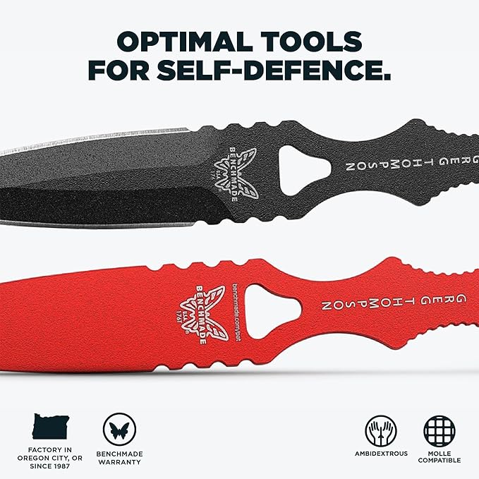 Benchmade - SOCP Knife Double Edge Dagger Blade Plain Edge Black Handle