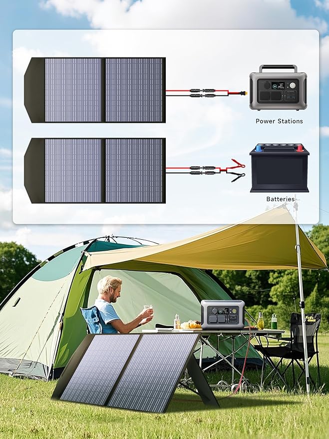 ALLPOWERS SOLAX SE100 100W Portable Solar PanelHigh-Efficiency 23%-25% Monocrystalline Folding Solar Charger for Solar GeneratorCamping&ampRV12V/24V CompatibleIP68 Waterproof