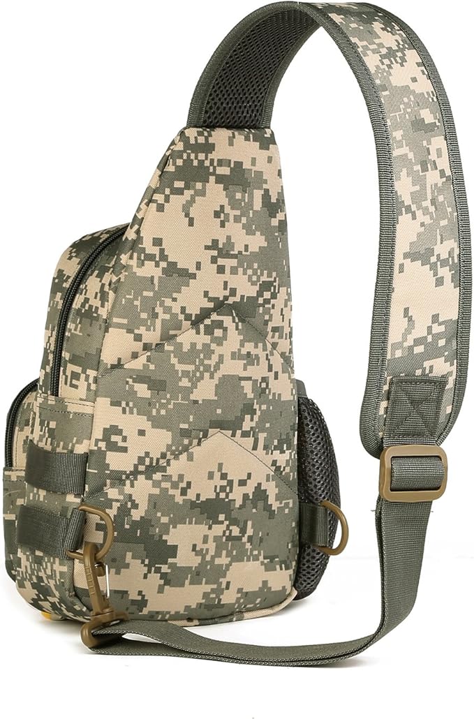 HUNTVP Small Tactical Sling Chest Pack Bag Molle Daypack Backpack Military CrossbodyType1- ACU Camouflage