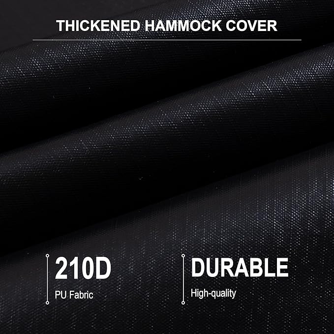 Thickened Cover for 12FT Hammock Stand 210D Waterproof Cover With Handles and Vents Black