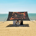 ALAZA Running Horse Flame Beach Tent Sun Shelter UPF50+ Protection Beach Shade Canopy w/ 4 Sandbags for Outdoor Camping Fishing Backyard Fun Picnic 10x9 ft