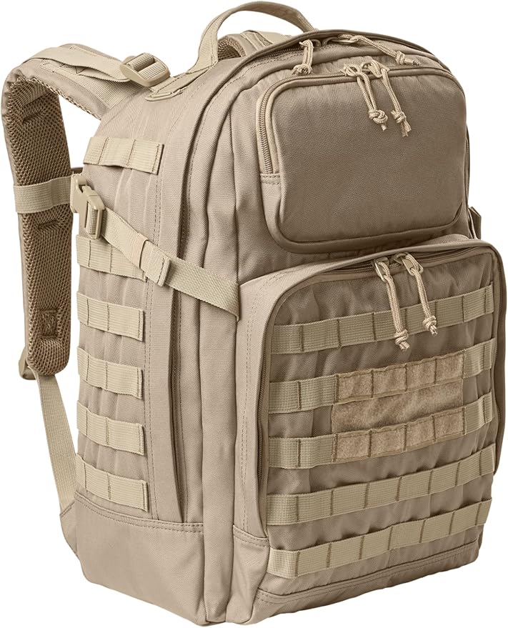 CornerStone Large Tactical Backpack | Durable Laptop Bag Mesh Back Panel Padded Shoulder Straps Hydration Port Coyote Brown OSFA