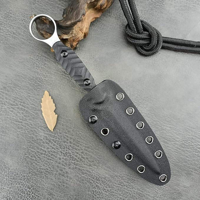 EDC Fixed Blade Knife with Kydex Sheath Full Tang D2 Stainless Steel for Outdoor camping Hiking