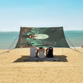 ALAZA Pumpkin Mummy Halloween Beach Tent Sun Shelter UPF50+ Protection Beach Shade Canopy w/ 4 Sandbags for Outdoor Camping Fishing Backyard Fun Picnic 10x9 ft