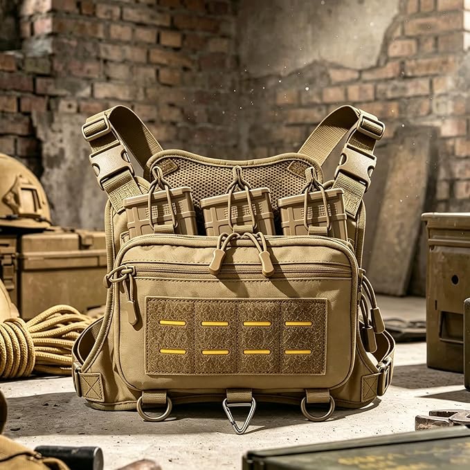 Tactical Chest Pack EDC Chest Bag Utility Molle Chest Rig Pouch with CCW Compartment Adjustable Strap Admin Pouch