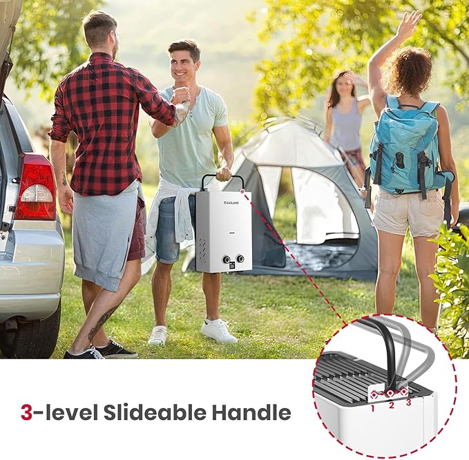 GASLAND Goshower G10 2.64GPM Outdoor Propane Tankless Water Heater Ultra Slim PortableCamping Propane Shower for Off Grid 68000 BTU